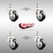 Service Caster 3 Inch 316SS Black Polyurethane Wheel Swivel 10mm Threaded Stem Caster Set SCC-SS316TS20S314-PPUB-BLK-M1015-4 - alternate 4